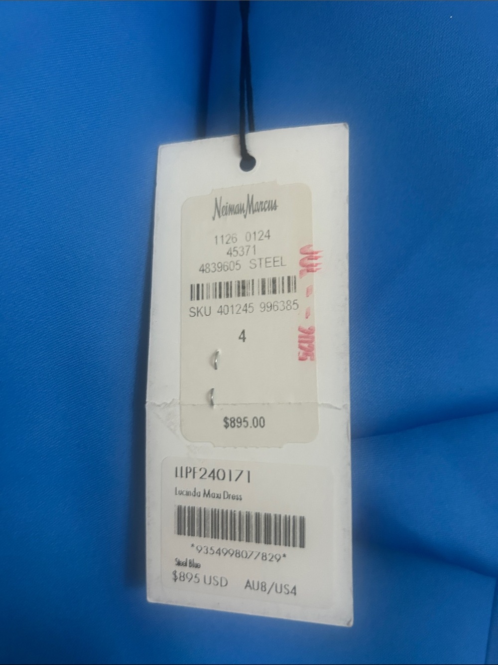 Elegant Blue Maxi Dress with Cape-Shoulder Detail - Picture 3 of 3